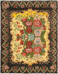 Vintage Handwoven Moldovan Kilim Rug - 6' 7" x 8' 1" (79" x 97")