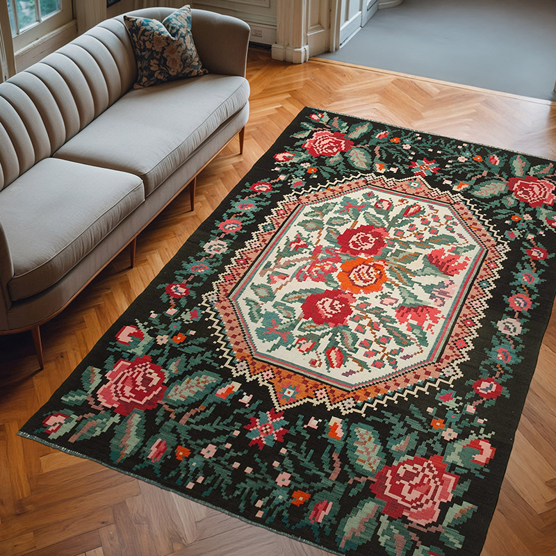 Alfombra Vintage Moldovan Kilim - 187 cm x 278 cm - K0039127