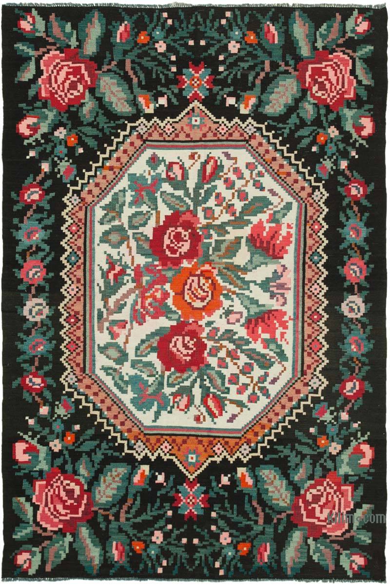 Multicolor Vintage Handwoven Moldovan Kilim Rug - 6' 2" x 9' 1" (74 in. x 109 in.) - K0039127