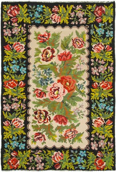 Multicolor Vintage Handwoven Moldovan Kilim Rug - 5' 11" x 8' 6" (71 in. x 102 in.)