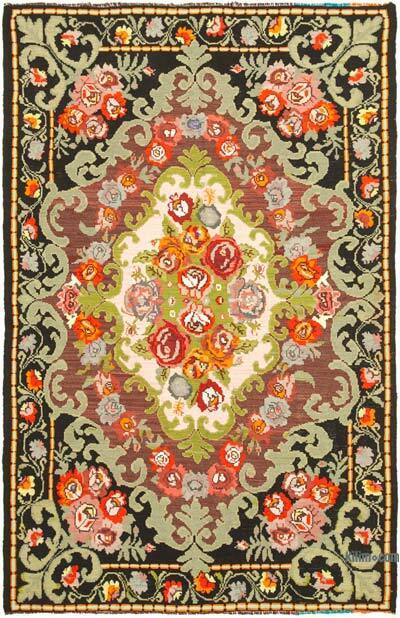 Vintage Handwoven Moldovan Kilim Rug - 6' 7" x 10'  (79 in. x 120 in.)