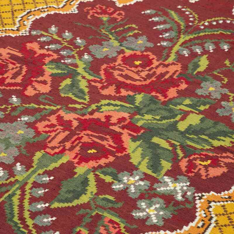 Çok Renkli Vintage Moldova Kilimi - 188 cm x 292 cm - K0039138