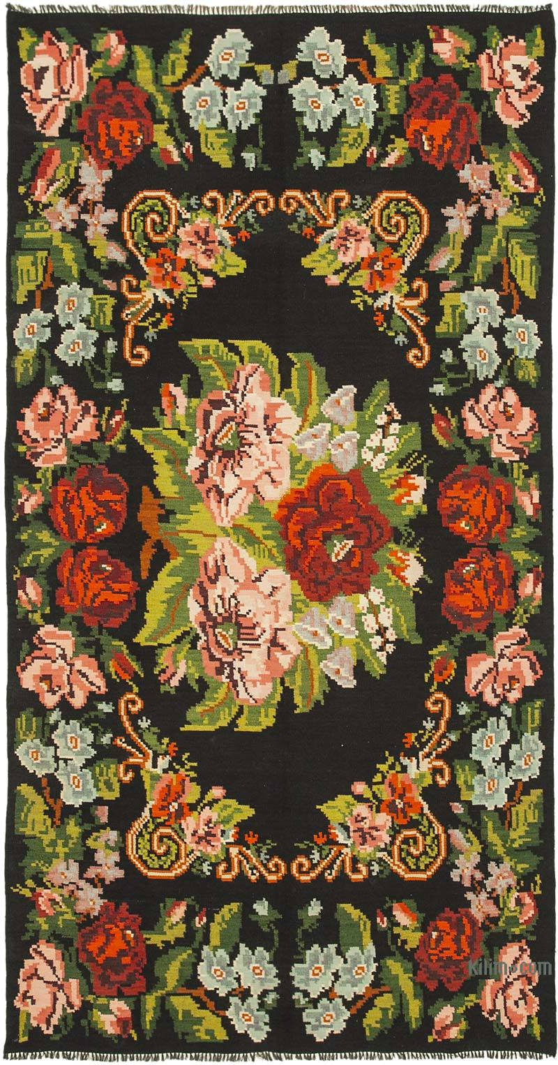 Multicolor Vintage Handwoven Moldovan Kilim Rug - 5' 9" x 10' 6" (69 in. x 126 in.) - K0039151
