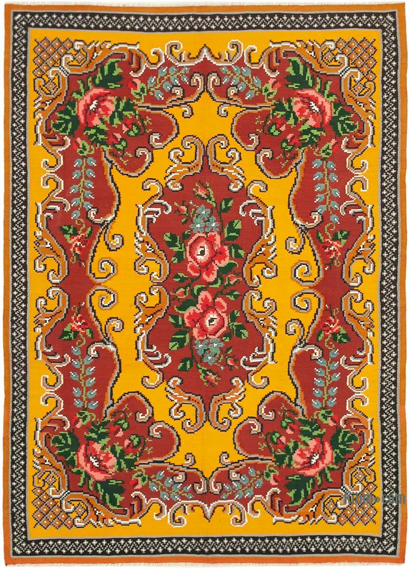 Multicolor Alfombra Vintage Moldovan Kilim - 182 cm x 246 cm - K0039163