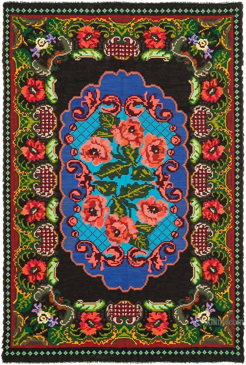 Vintage Handwoven Moldovan Kilim Rug - 6' 7" x 9' 9" (79" x 117") - K0039183