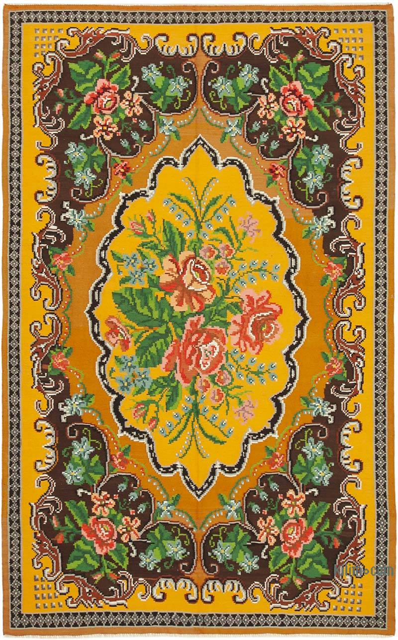 Multicolor Vintage Handwoven Moldovan Kilim Rug - 6' 4" x 9' 9" (76 in. x 117 in.) - K0039185