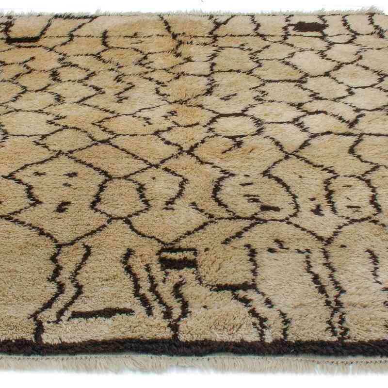 Beige, Brown New Moroccan Style Hand-Knotted Tulu Rug - 5' 11" x 7' 3" (71" x 87") - K0039220