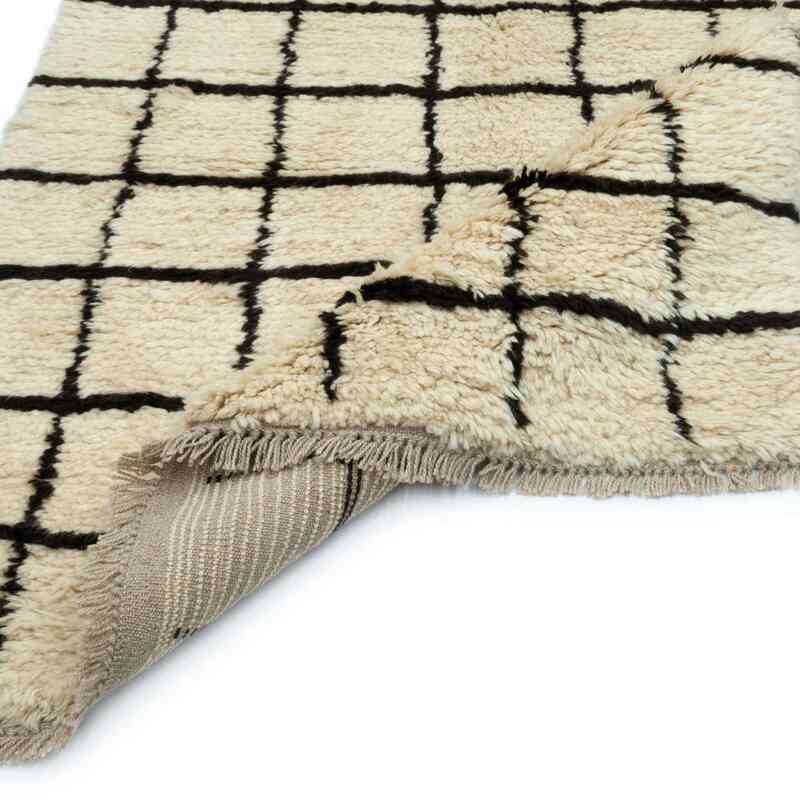 Bej, Kahverengi Yeni Fas Stili El Dokuma Tulu - 114 cm x 230 cm - K0039229