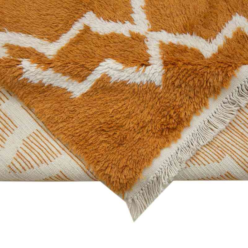 Orange Moroccan Style Hand-Knotted Tulu Rug - 8' 11" x 12' 8" (107 in. x 152 in.) - K0039231