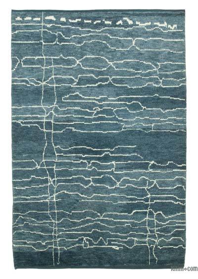Lacivert Fas Stili El Dokuma Tülü - 192 cm x 280 cm