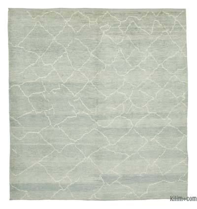 灰色摩洛哥风格手工打结的图卢地毯-8'2“ x 9'6”（98英寸x 114英寸）