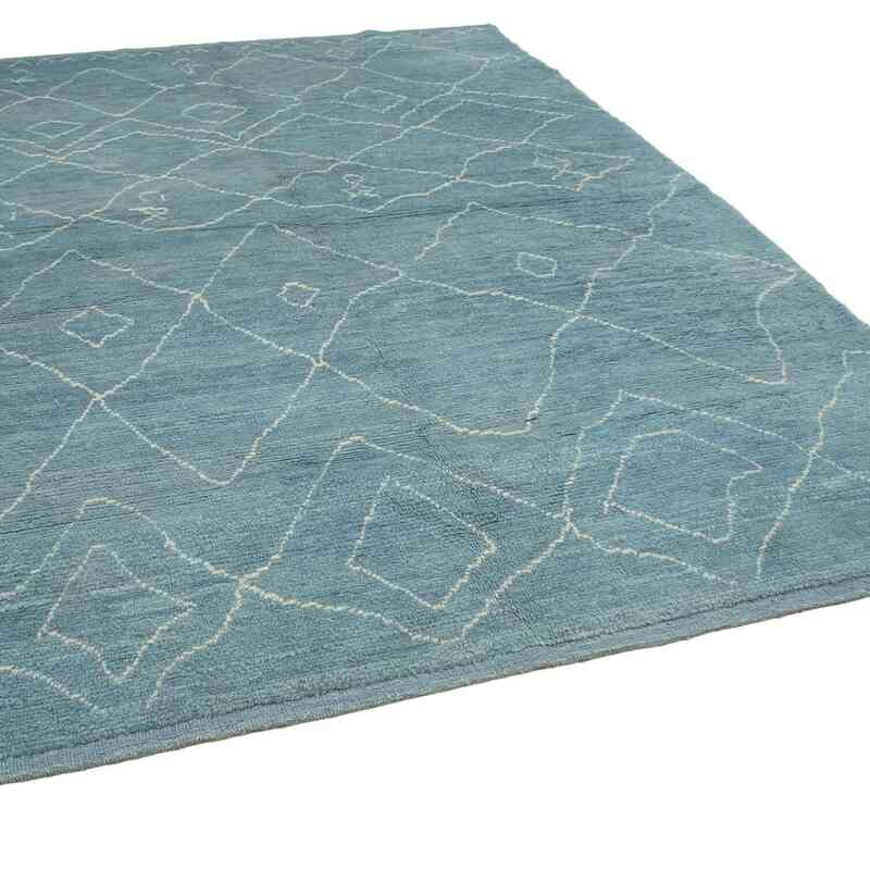 Azul Alfombra "Tulu" de estilo marroquí anudada a mano - 234 cm x 313 cm - K0039242