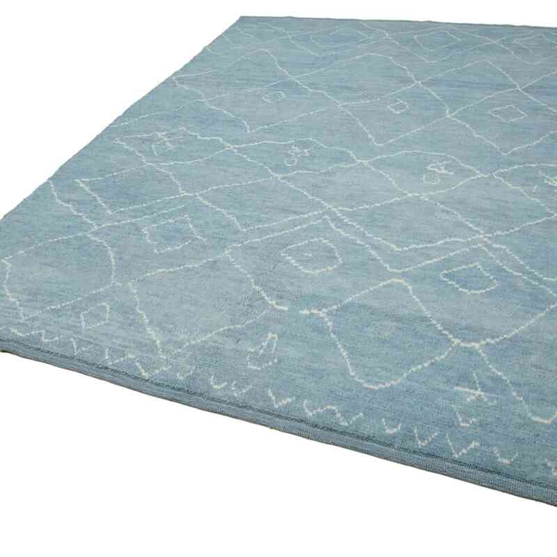 Azul Alfombra "Tulu" de estilo marroquí anudada a mano - 234 cm x 313 cm - K0039242