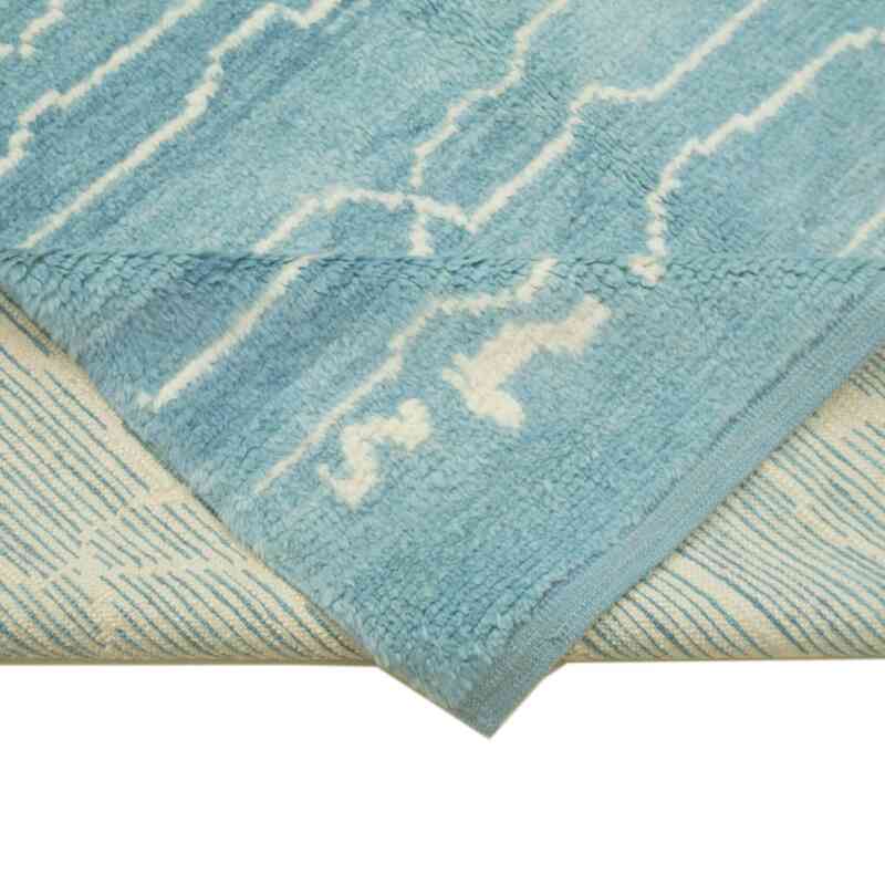 Blue Moroccan Style Hand-Knotted Tulu Rug - 6' 3" x 10'  (75 in. x 120 in.) - K0039243