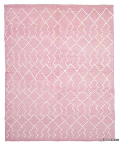 Pink Moroccan Style Hand-Knotted Tulu Rug - 8' 2" x 10' 5" (98 in. x 125 in.)