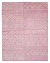 Rosado Alfombra "Tulu" de estilo marroquí anudada a mano - 240 cm x 297 cm