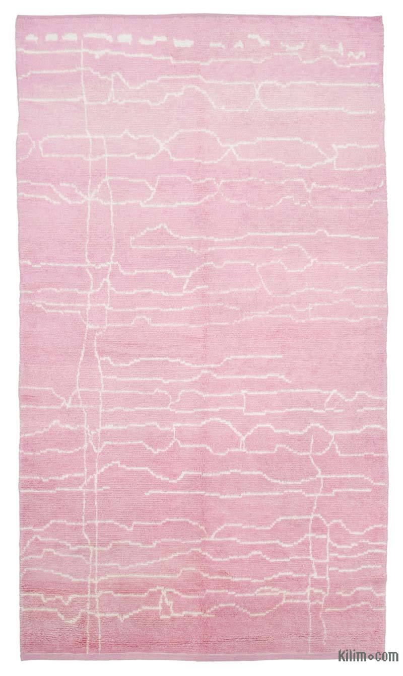 Pink Moroccan Style Hand-Knotted Tulu Rug - 6' 2" x 10' 11" (74 in. x 131 in.) - K0039247
