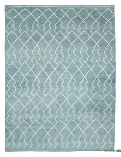 Lacivert Fas Stili El Dokuma Tülü - 242 cm x 324 cm