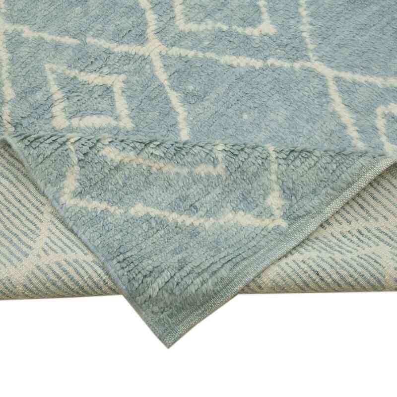 Açık Mavi Fas Stili El Dokuma Tülü - 297 cm x 376 cm - K0039255