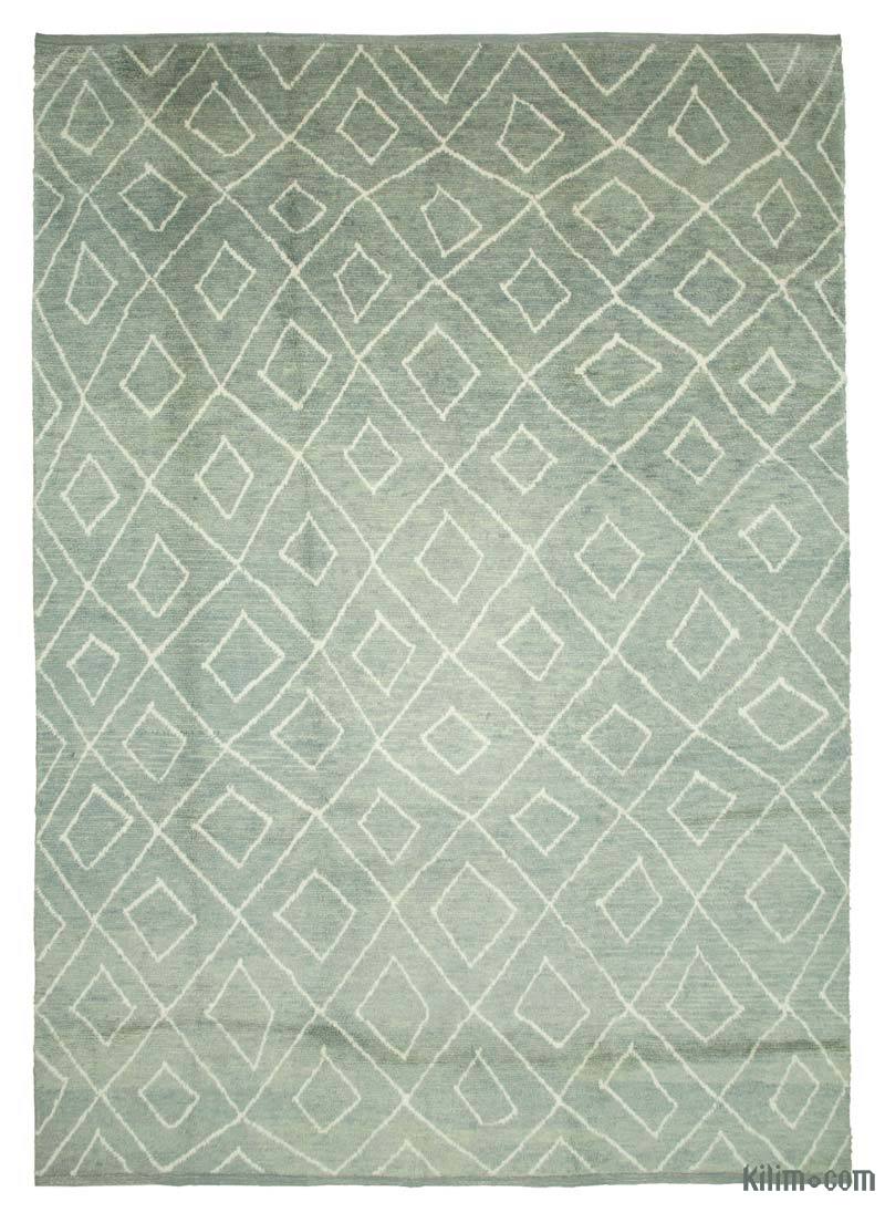 Gray New Moroccan Style Hand-Knotted Tulu Rug - 9' 11" x 13' 9" (119" x 165") - K0039260