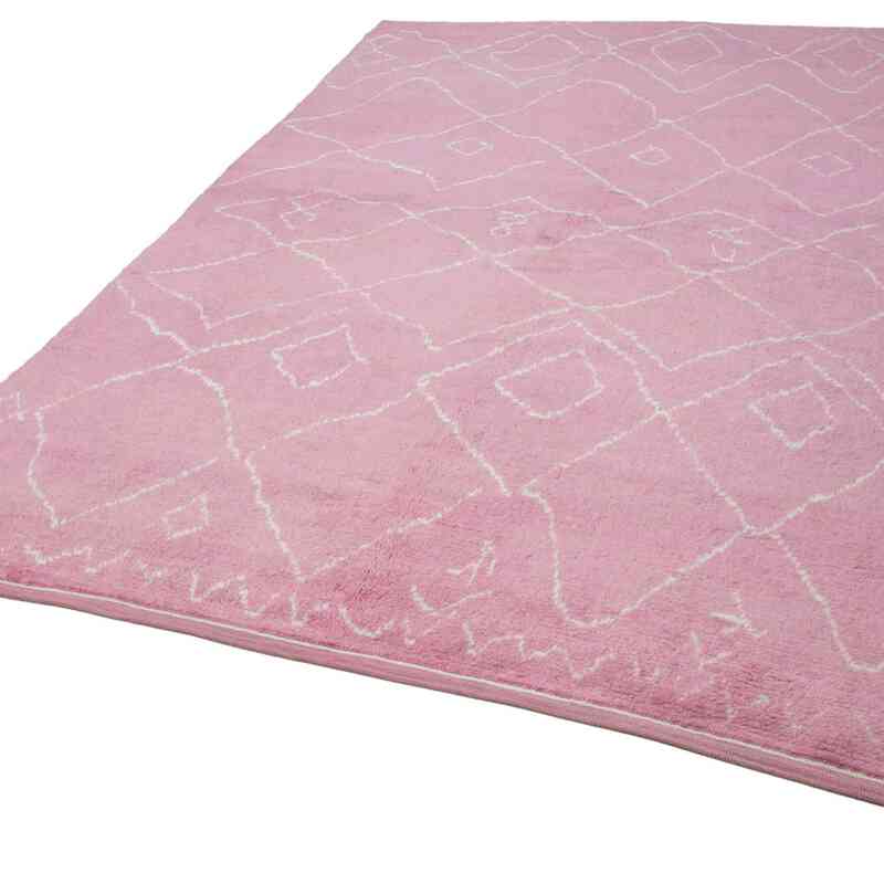 Pink Moroccan Style Hand-Knotted Tulu Rug - 7'  x 10' 7" (84 in. x 127 in.) - K0039266