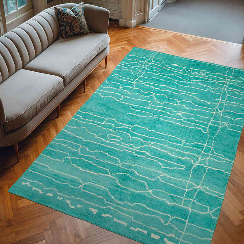 Alfombra "Tulu" de estilo marroquí anudada a mano - 200 cm x 303 cm - K0039267