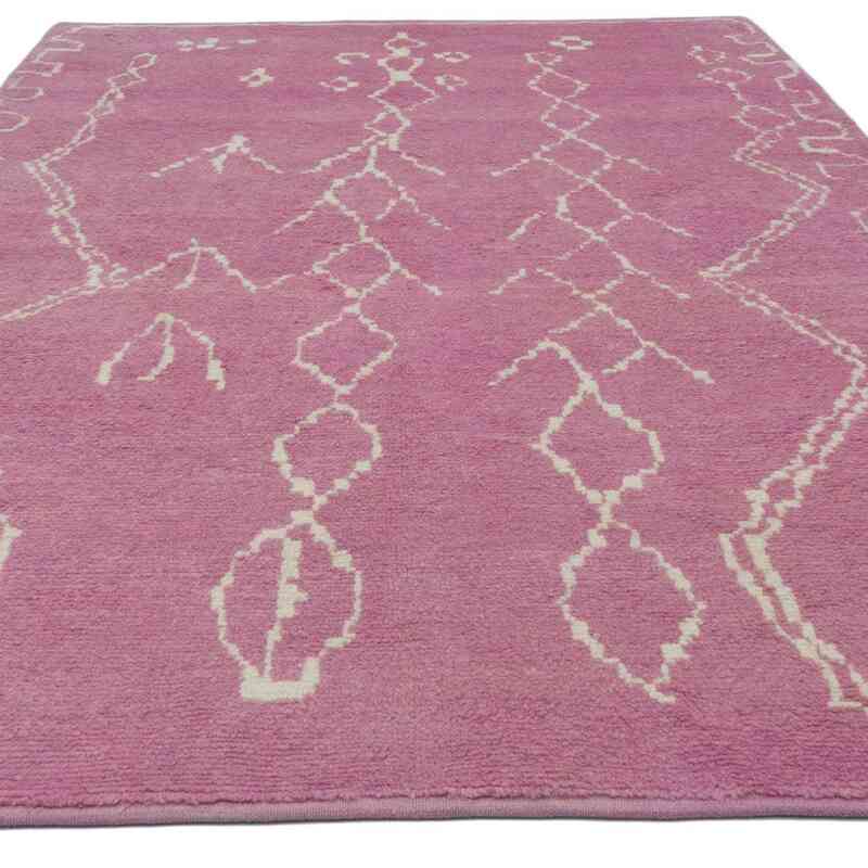 Pink Moroccan Style Hand-Knotted Tulu Rug - 6' 2" x 9' 1" (74 in. x 109 in.) - K0039268
