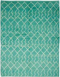 New Moroccan Style Hand-Knotted Tulu Rug - 7' 6" x 9' 4" (90" x 112")