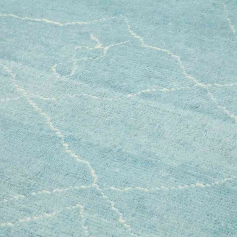 Blue Moroccan Style Hand-Knotted Tulu Rug - 9' 11" x 13' 10" (119 in. x 166 in.) - K0039279