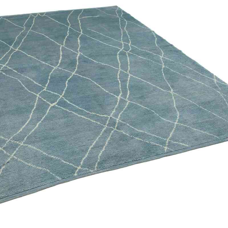 Lacivert Fas Stili El Dokuma Tülü - 238 cm x 301 cm - K0039290