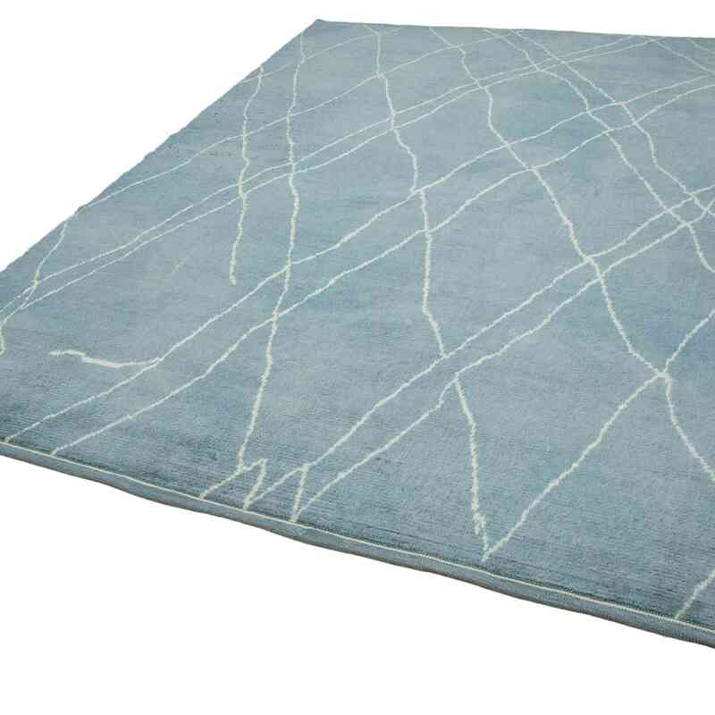 Lacivert Fas Stili El Dokuma Tülü - 238 cm x 301 cm - K0039290