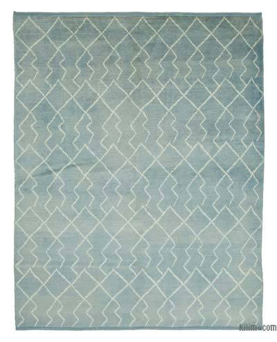 Lacivert Fas Stili El Dokuma Tülü - 236 cm x 293 cm