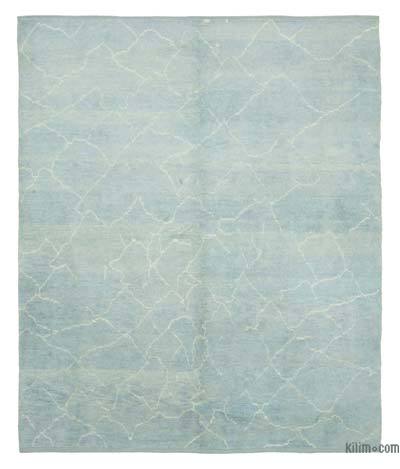 Blue Moroccan Style Hand-Knotted Tulu Rug - 7' 7" x 9' 1" (91 in. x 109 in.)