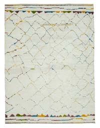 Multicolor New Moroccan Style Hand-Knotted Tulu Rug - 8' 3" x 11' 4" (99" x 136")