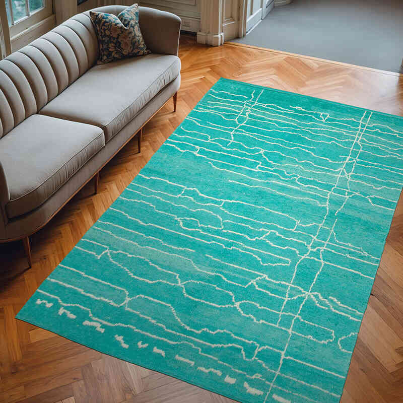 Alfombra "Tulu" de estilo marroquí anudada a mano - 192 cm x 305 cm - K0039309