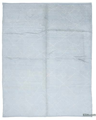 Blue Moroccan Style Hand-Knotted Tulu Rug - 9' 1" x 11' 6" (109 in. x 138 in.)