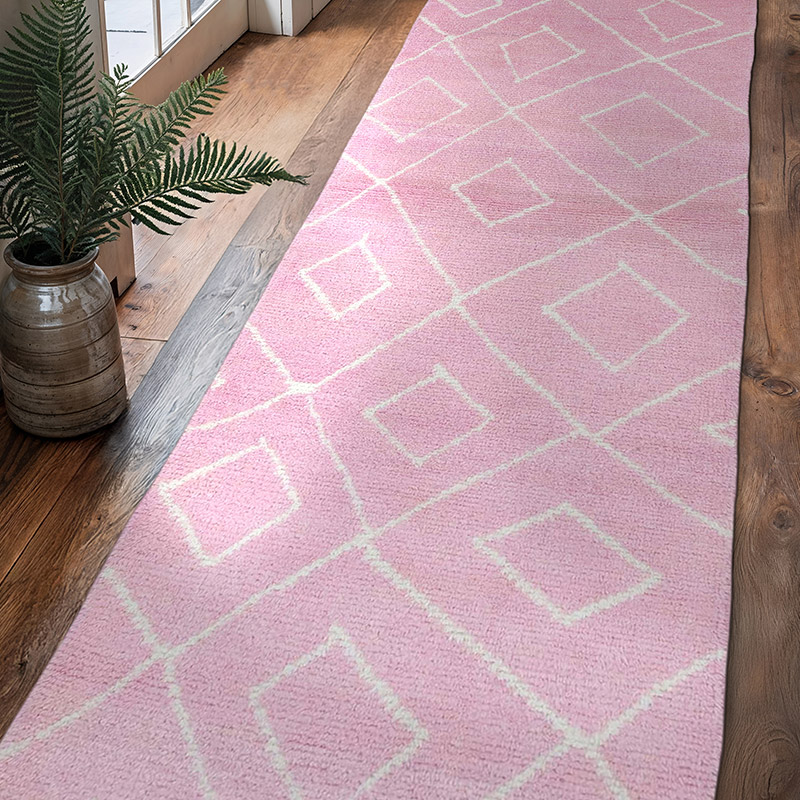 Pembe Fas Stili Yeni Tülü Yolluk - 90 cm x 300 cm - K0039318