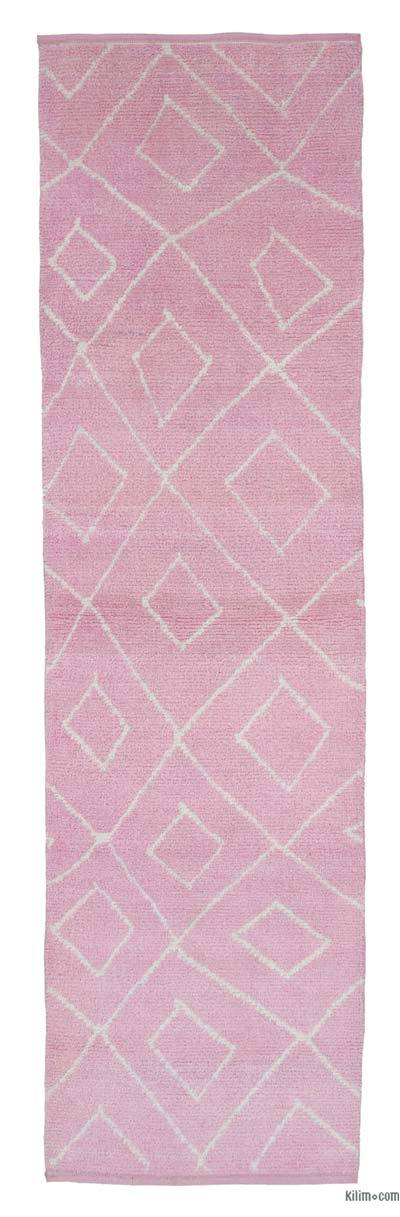 Pembe Fas Stili Yeni Tülü Yolluk - 90 cm x 300 cm
