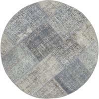 Alfombra De Retazos Turca Sobre-Teñida - 136 cm x 136 cm