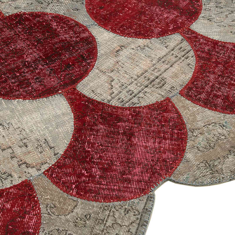 Multicolor Alfombra De Retazos Turca Sobre-Teñida - 170 cm x 263 cm - K0039442