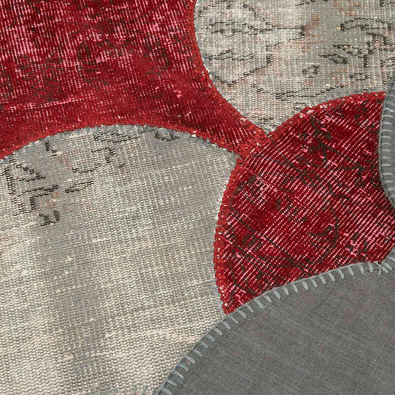 Multicolor Alfombra De Retazos Turca Sobre-Teñida - 170 cm x 263 cm - K0039442