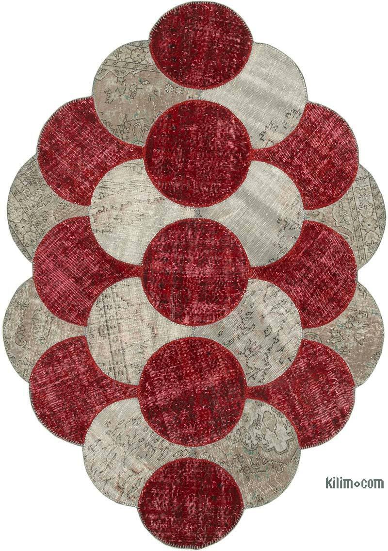 Multicolor Alfombra De Retazos Turca Sobre-Teñida - 170 cm x 263 cm - K0039442