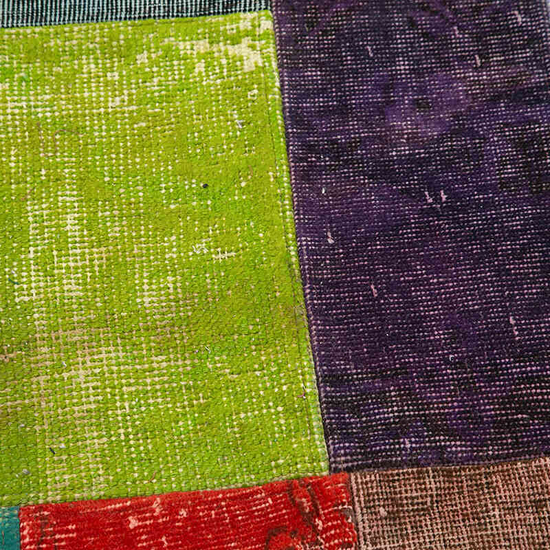 Çok Renkli Yuvarlak Boyalı Patchwork Halı - 150 cm x 150 cm - K0039492