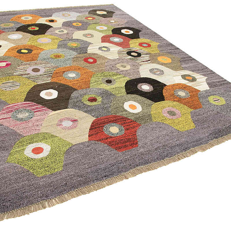 New Contemporary Handwoven Kilim Rug - 8' 2" x 10' 6" (98" x 126") - Vintage Yarn - K0039579