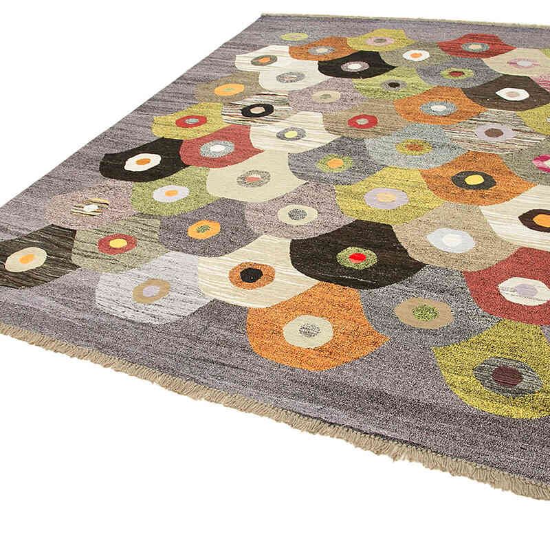 New Contemporary Handwoven Kilim Rug - 8' 2" x 10' 6" (98" x 126") - Vintage Yarn - K0039579