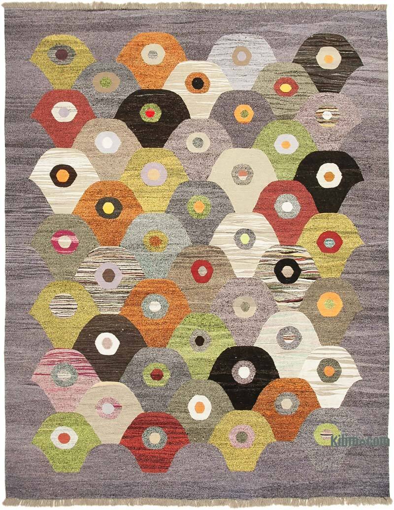 New Contemporary Handwoven Kilim Rug - 8' 2" x 10' 6" (98" x 126") - Vintage Yarn - K0039579