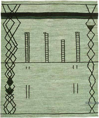 新的当代手工编织Kilim地毯- 8' 4