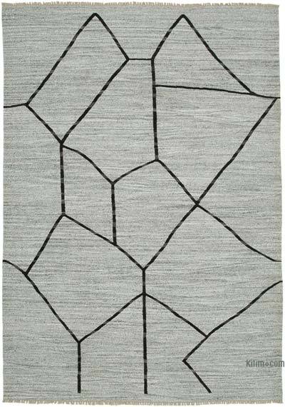 New Contemporary Handwoven Kilim Rug - 8' 8" x 12' 8" (104 in. x 152 in.) - Vintage Yarn