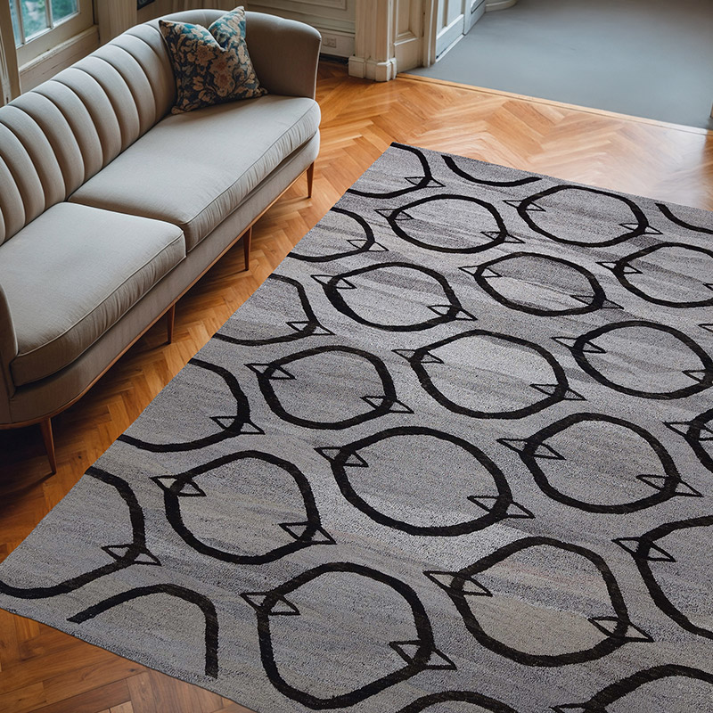 New Contemporary Handwoven Kilim Rug - 8' 2" x 10' 4" (98" x 124") - Vintage Yarn - K0039634