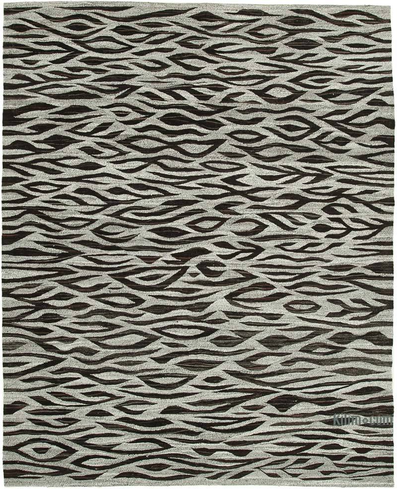 New Contemporary Handwoven Kilim Rug - 8' 2" x 10' 1" (98 in. x 121 in.) - Vintage Yarn - K0039640
